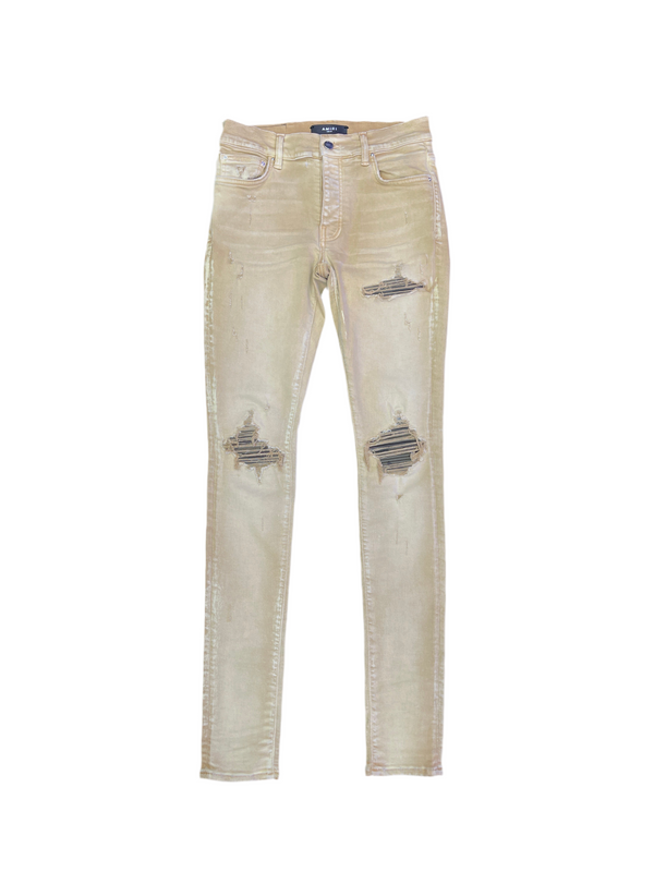 Amiri MX1 Camo Patch Beige Jeans
