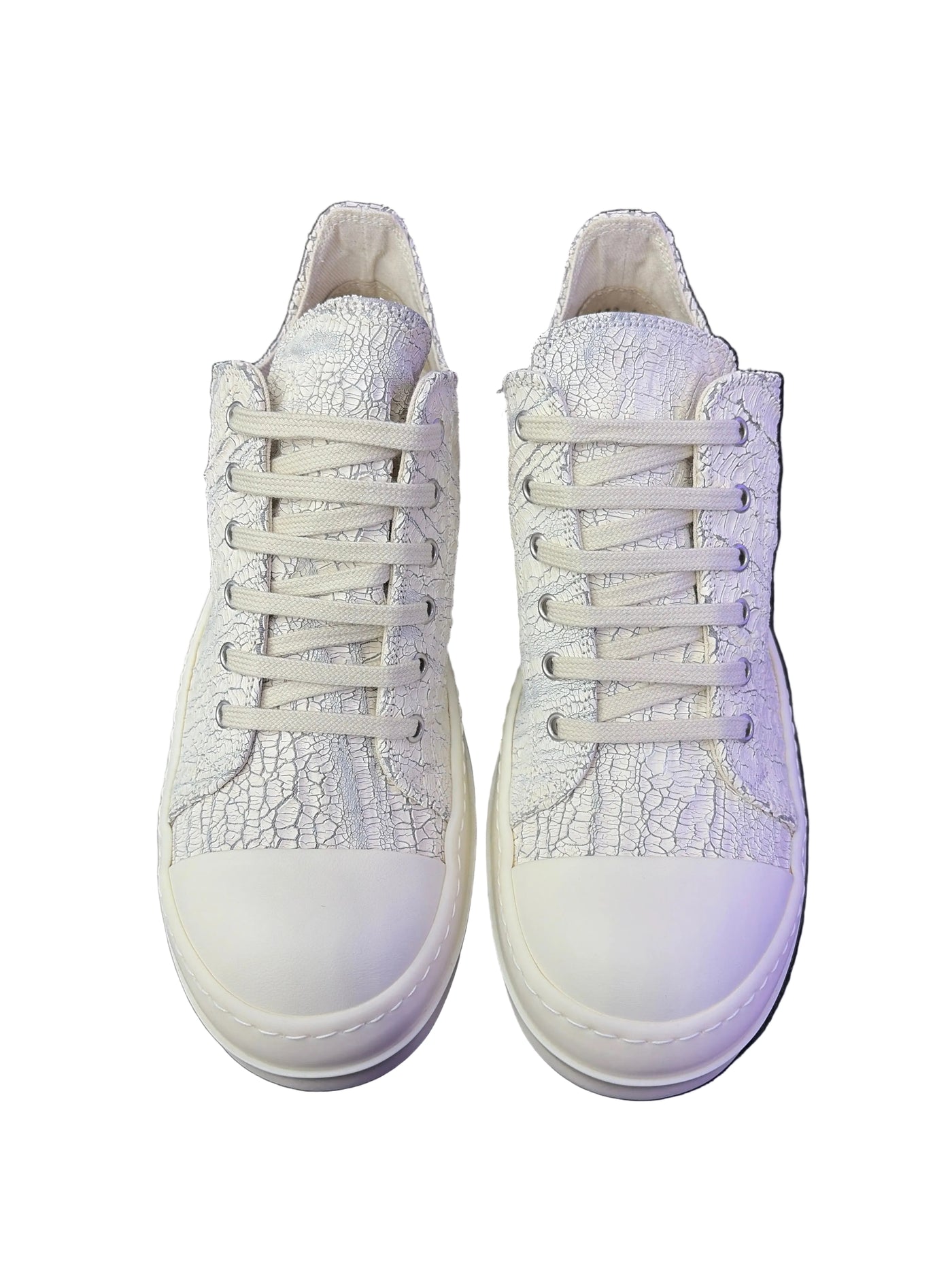 Rick Owens DRKSHDW Cracked Ramone Low Sneakers Milk