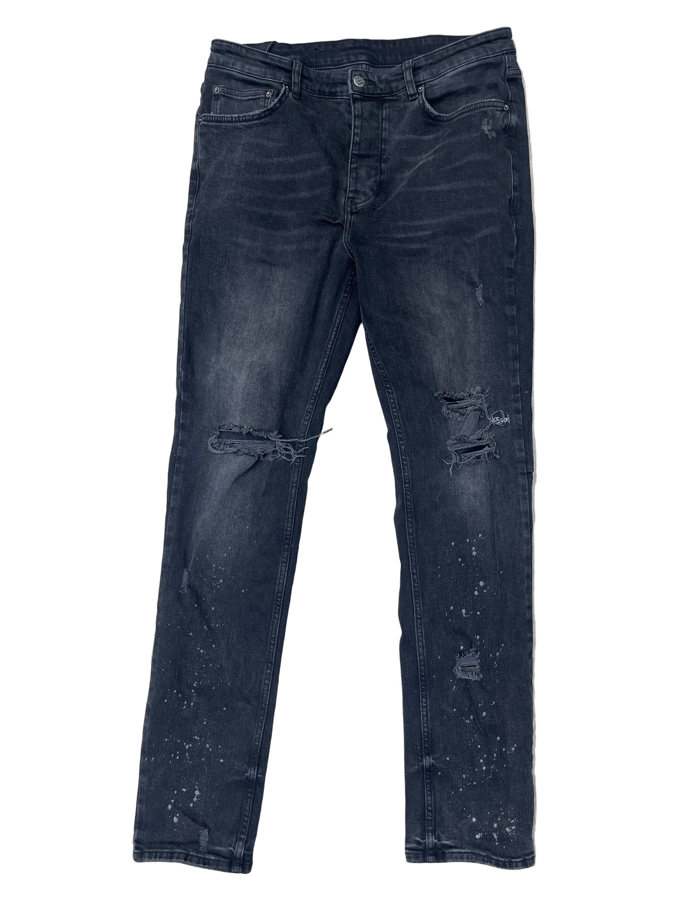 Ksubi Knee Spit Washed Black Jeans