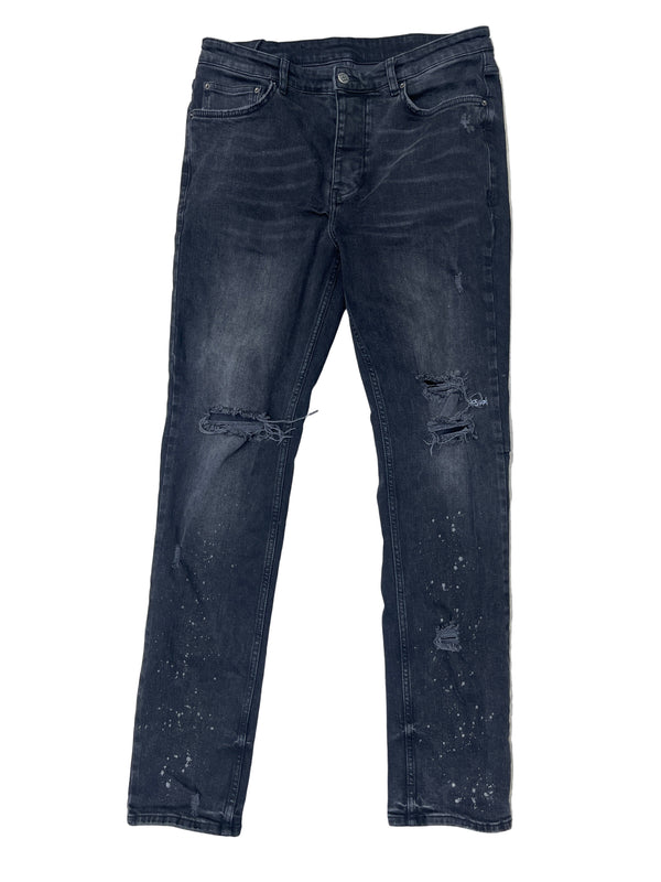 Ksubi Knee Spit Washed Black Jeans