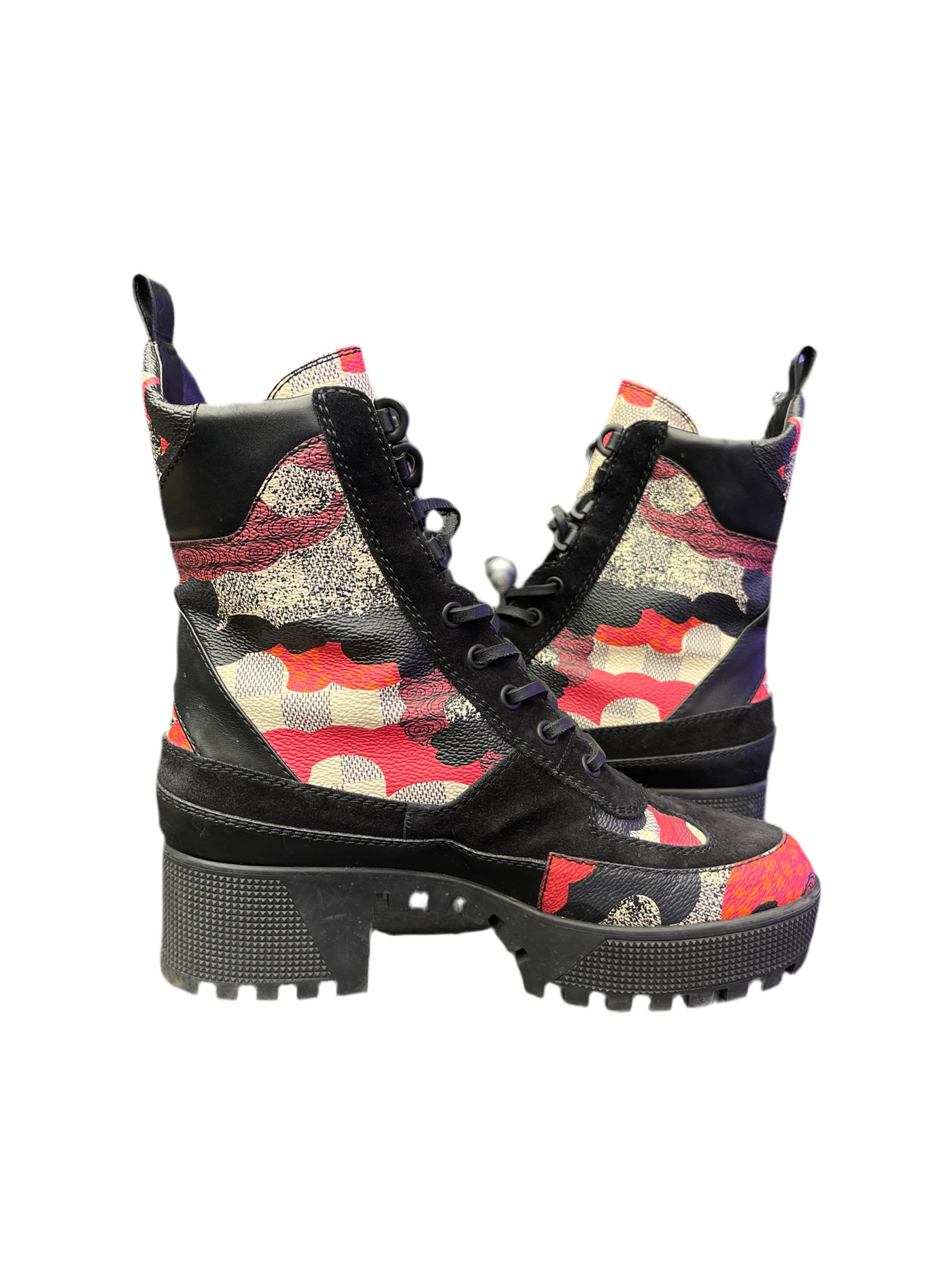 LV Suede Damier Azur Overcloud Platform Desert Boots