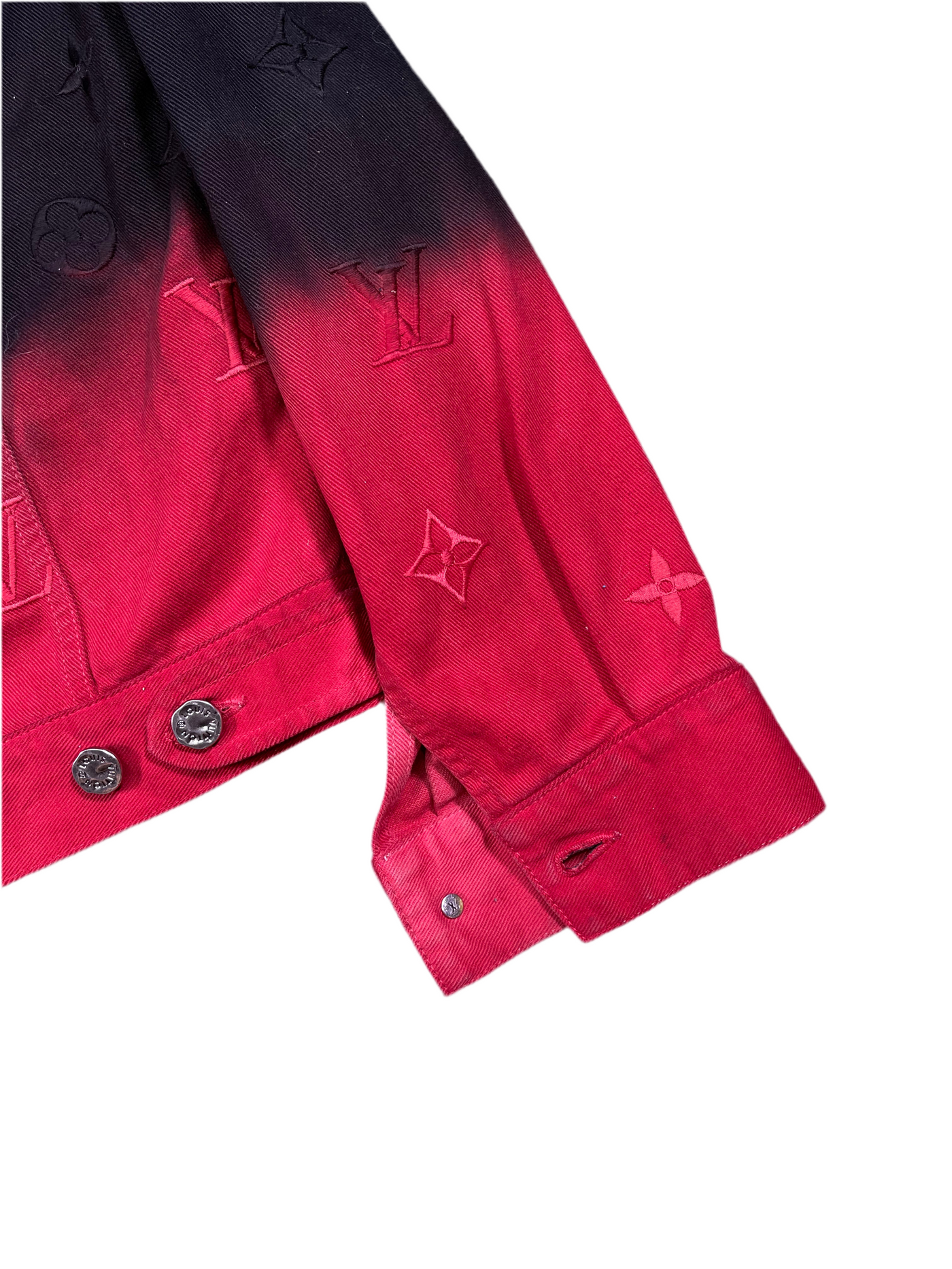 LV Embroidered Gradient Denim Blouson Red
