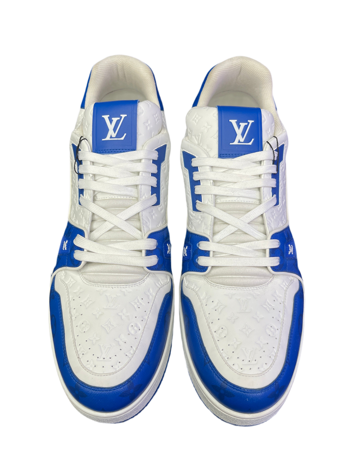 LV Trainer Monogram Blue White Script
