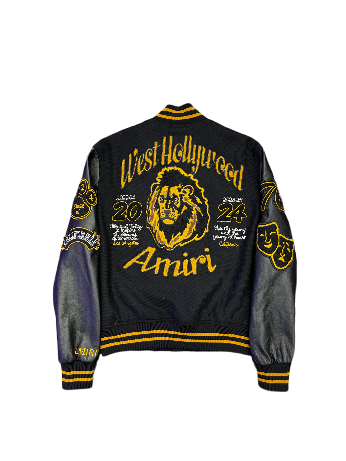 Amiri Lion Varsity Bomber Jacket Black