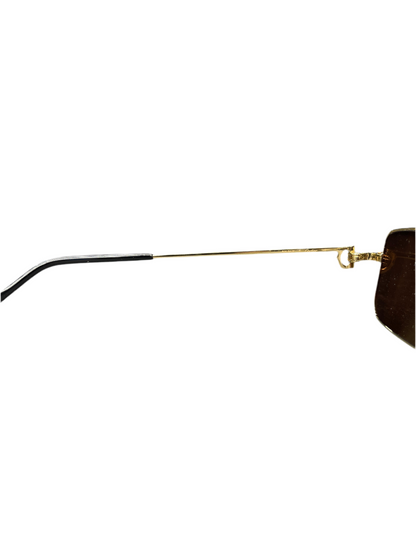Cartier Gold Rectangle Frame Sunglasses CT0501S 006