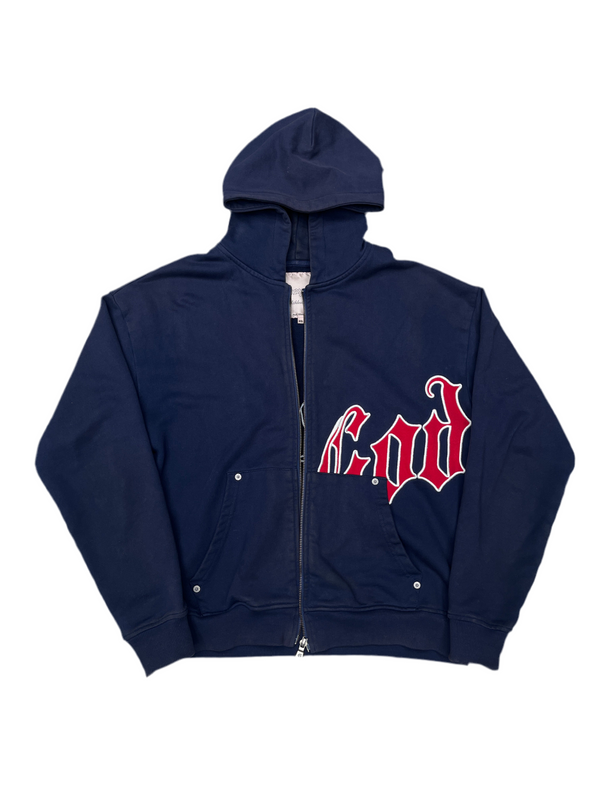 Godspeed OG Logo V2 Zip Up Hoodie Navy Red