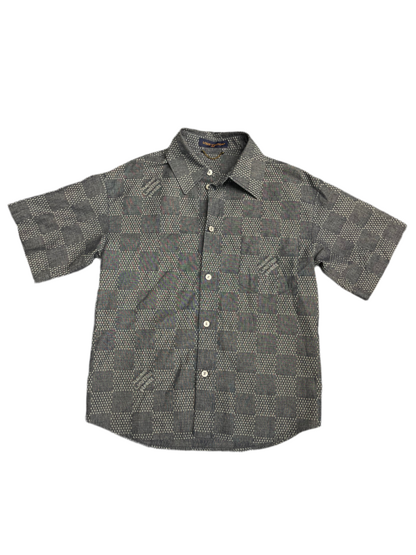 LV Damier S/S Denim Shirt Light Blue