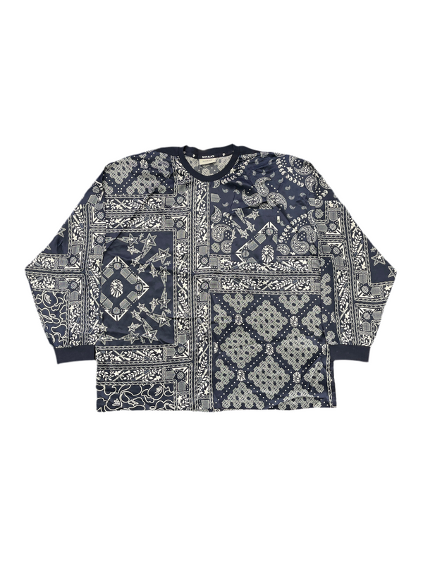 BAPE Black Silk Woven Paisley Tee Navy