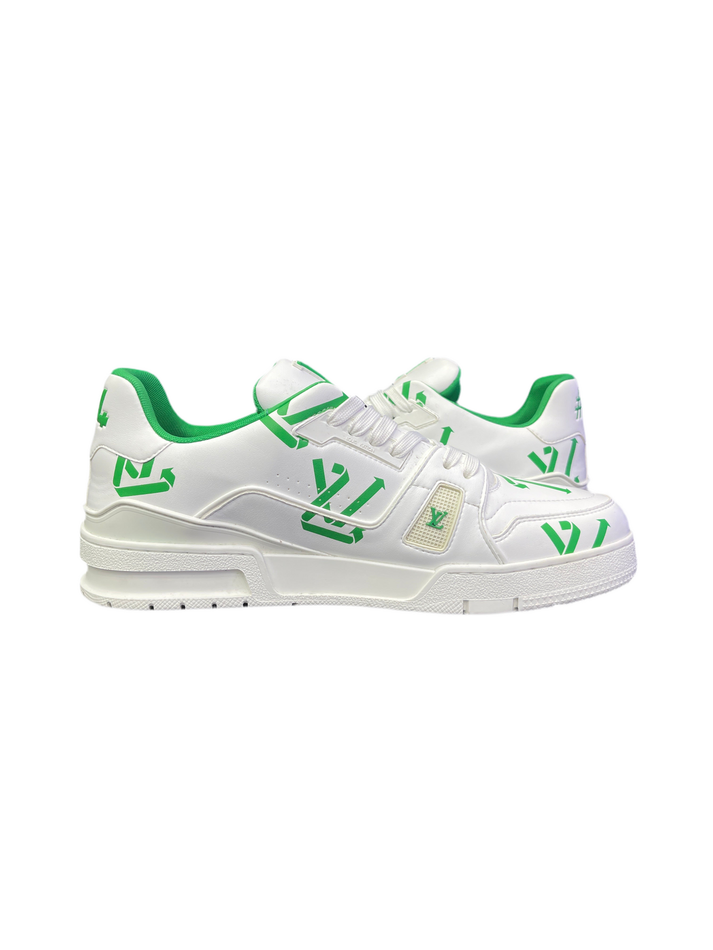 LV Trainer White Green Recycled