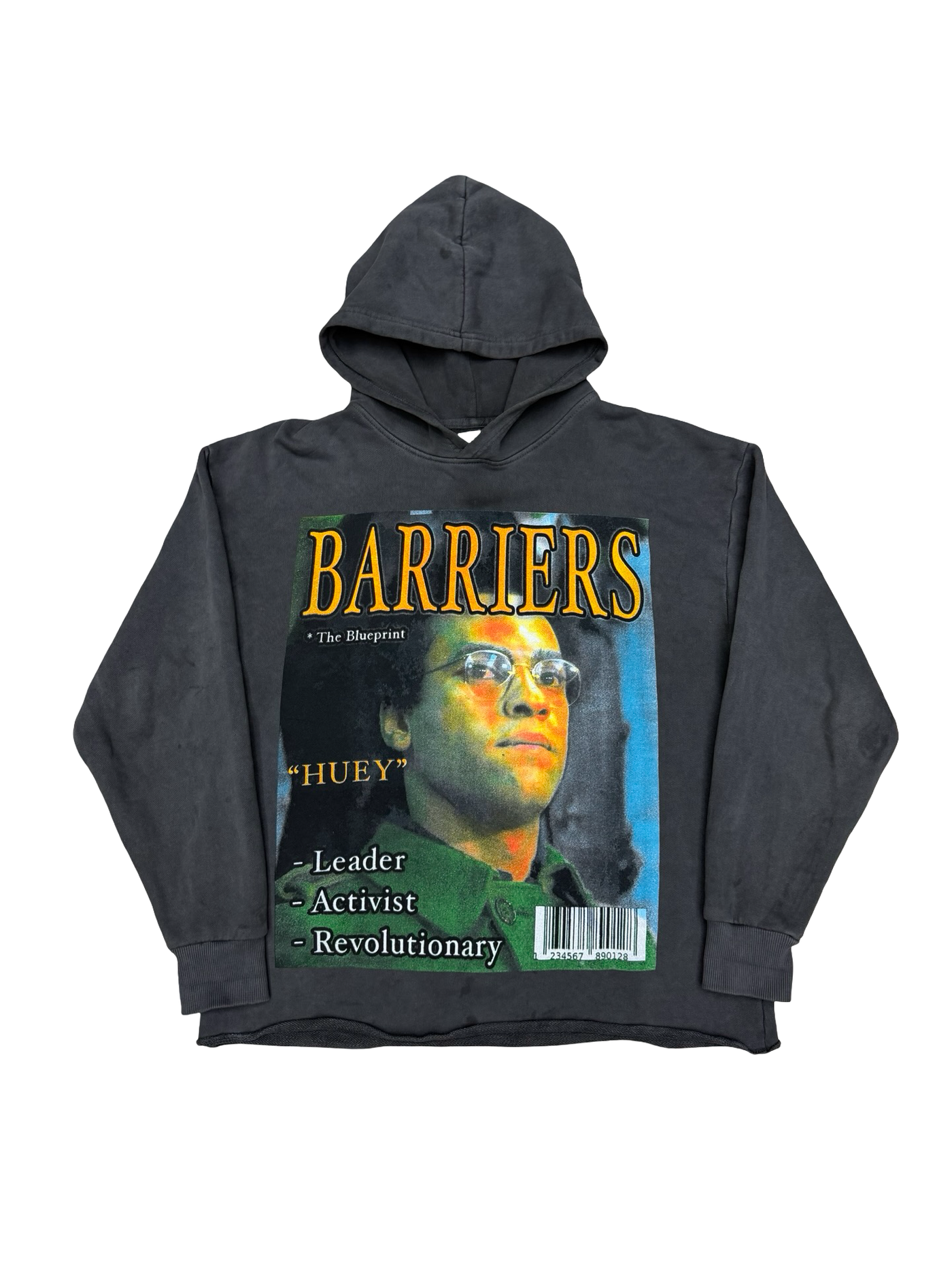 Barriers Huey Newton Hoodie Grey Wash