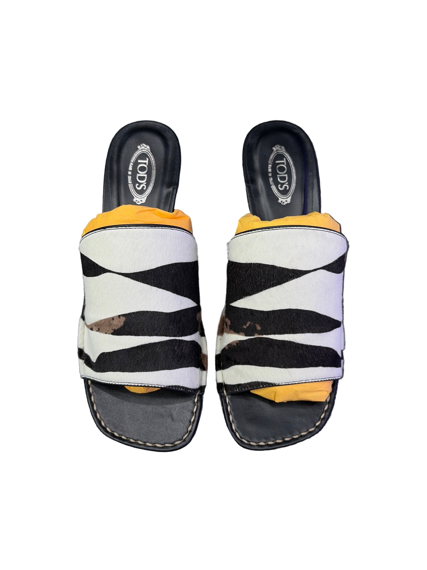 Tod’s Calf Hair Leather Sandal Black