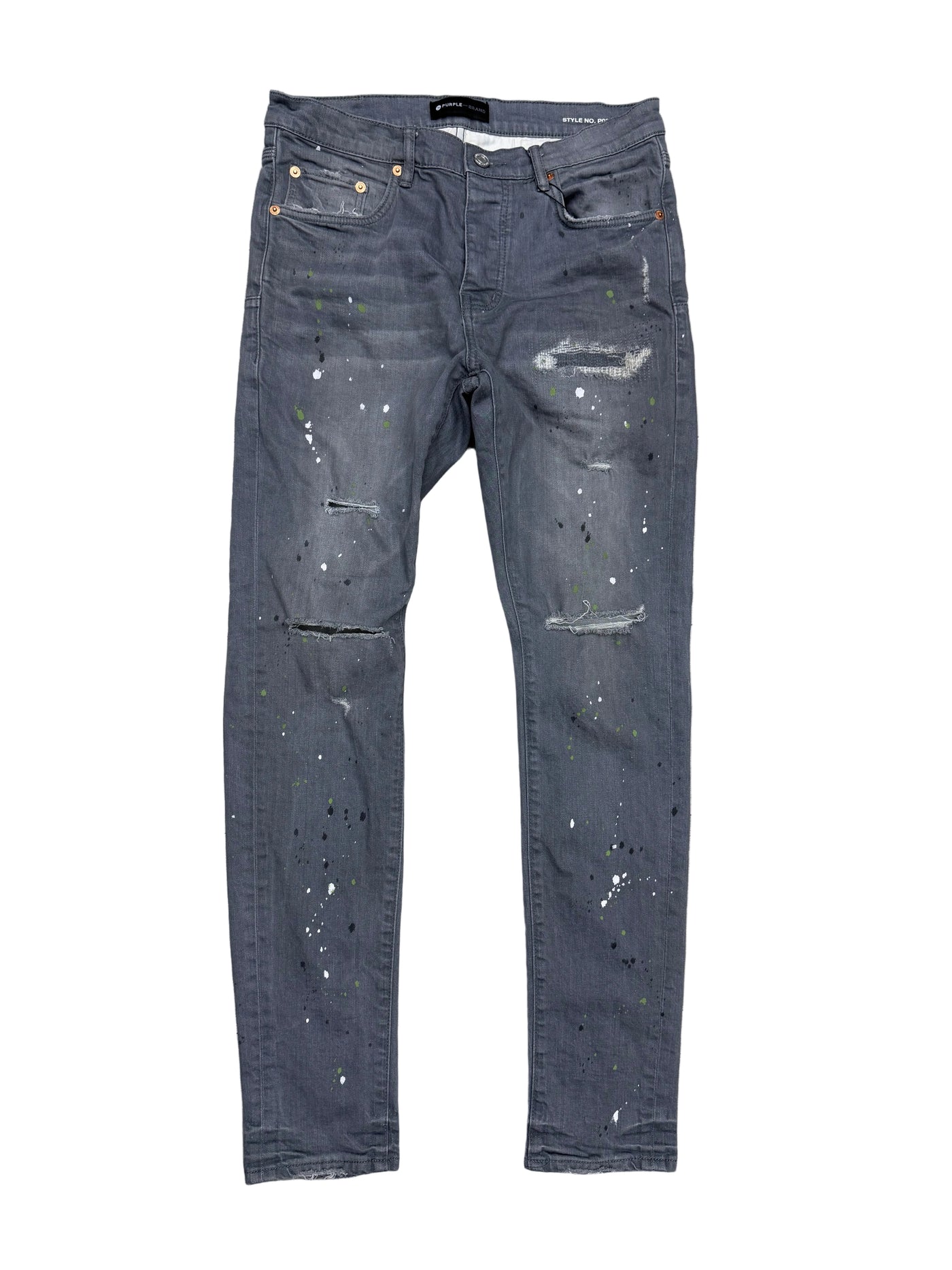 Purple Brand Paint Green Splatter Jeans