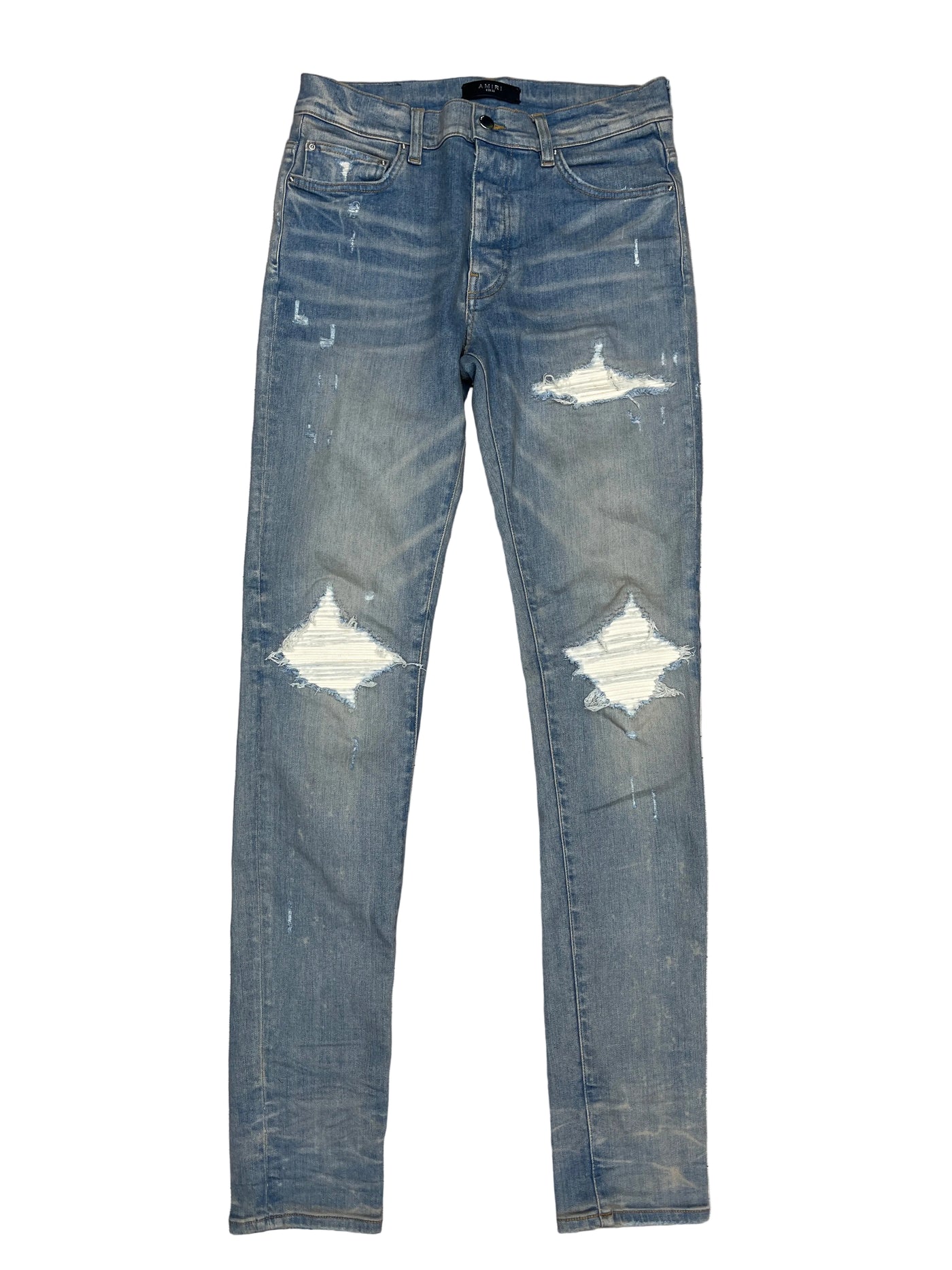 Amiri MX1 White Patch Skinny Fit Jeans