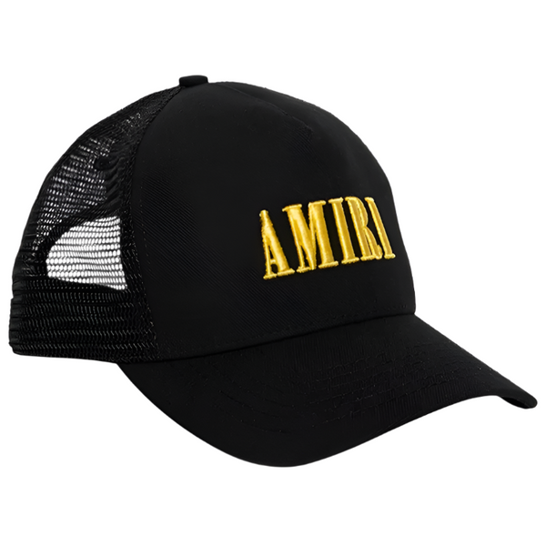 Amiri Core Logo Trucker Hat Black Yellow