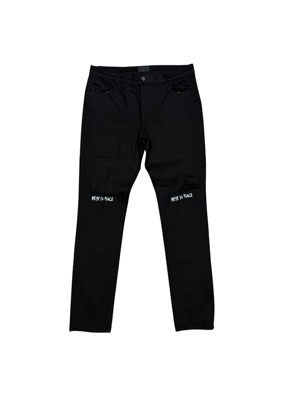 RTA Bryant Skinny Rest In Peace Black Jeans
