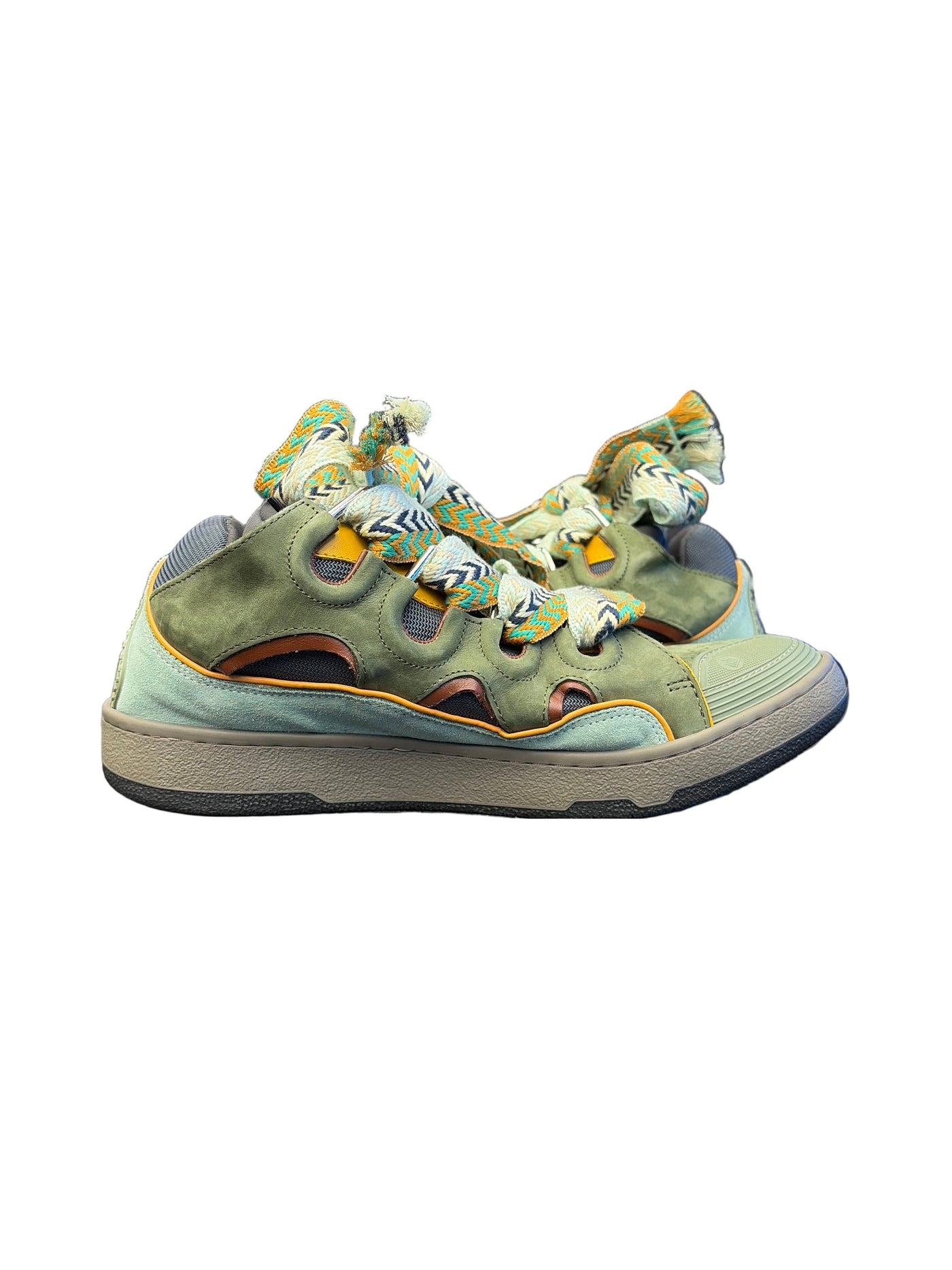 Lanvin Curb Sneakers Moss Green Grey