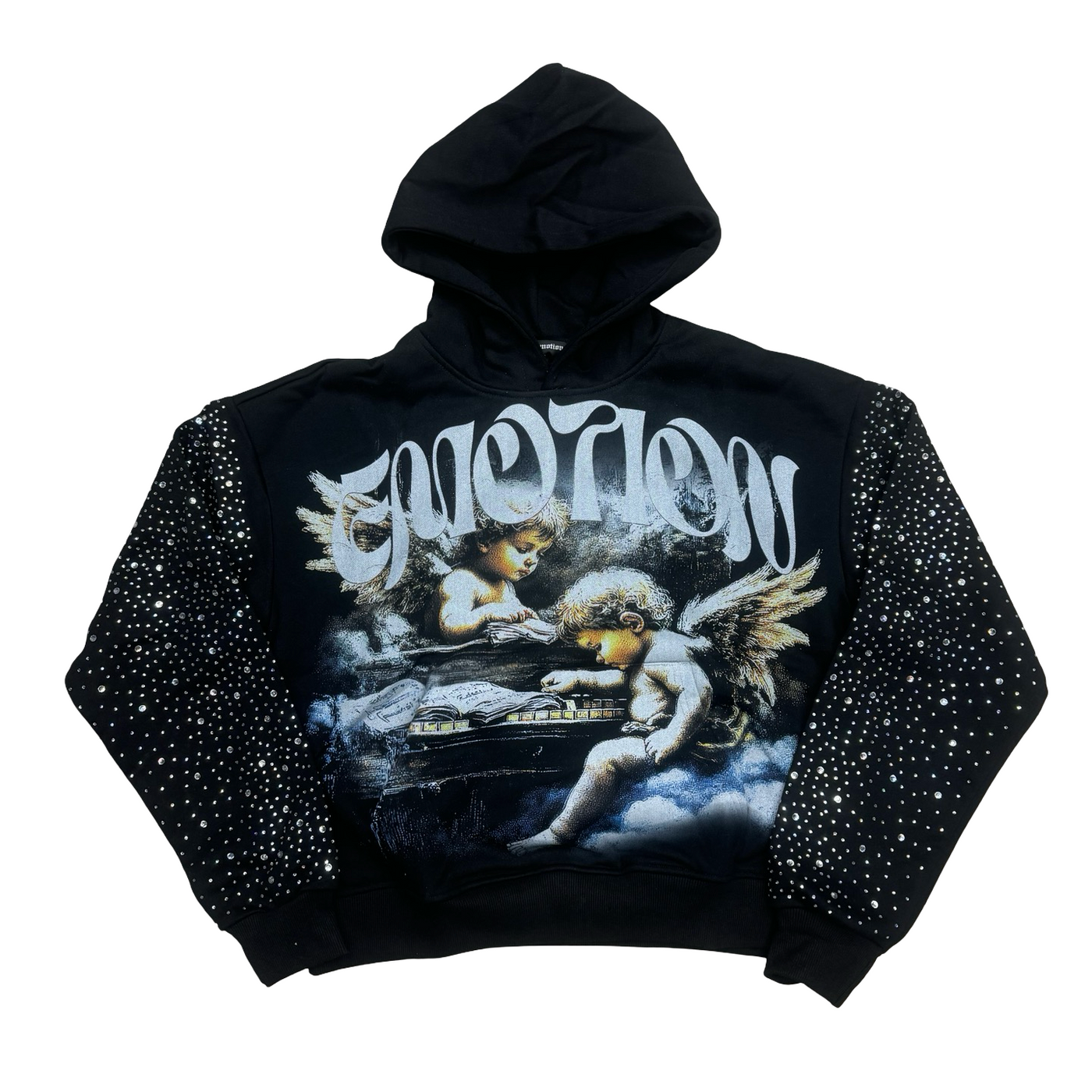 Mixed Emotions Fallen Angels Rhinestone Hoodie