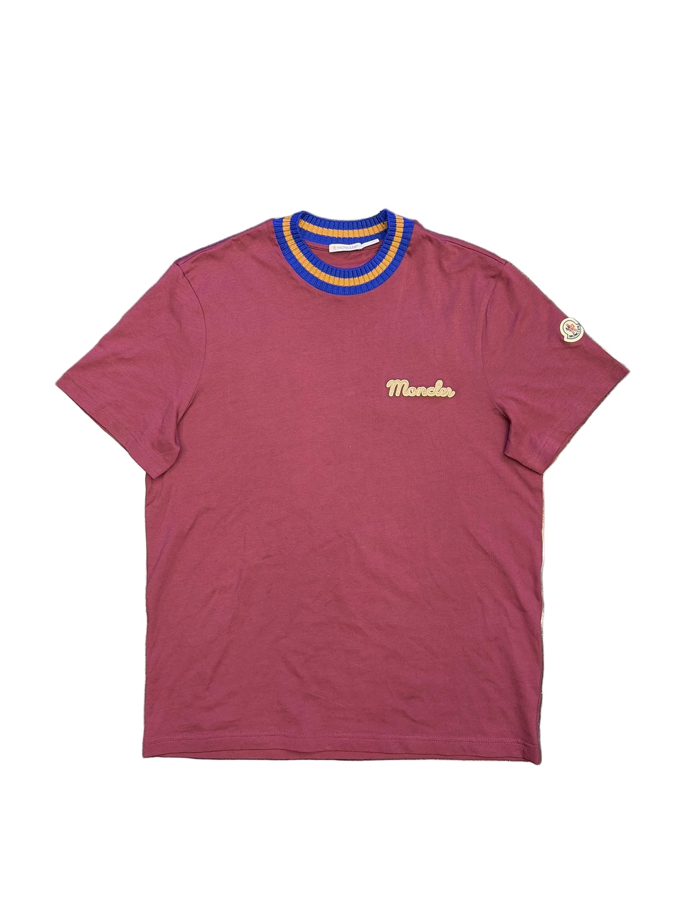 Moncler Logo Embroidered T-Shirt Goth Red