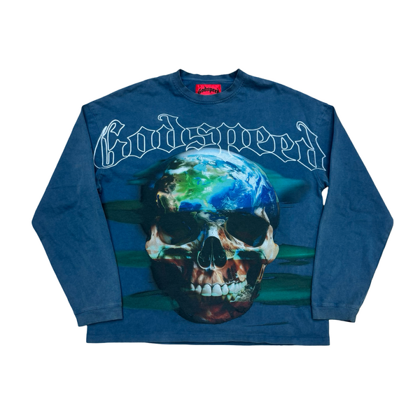 Godspeed Skull Globe L/S Tee