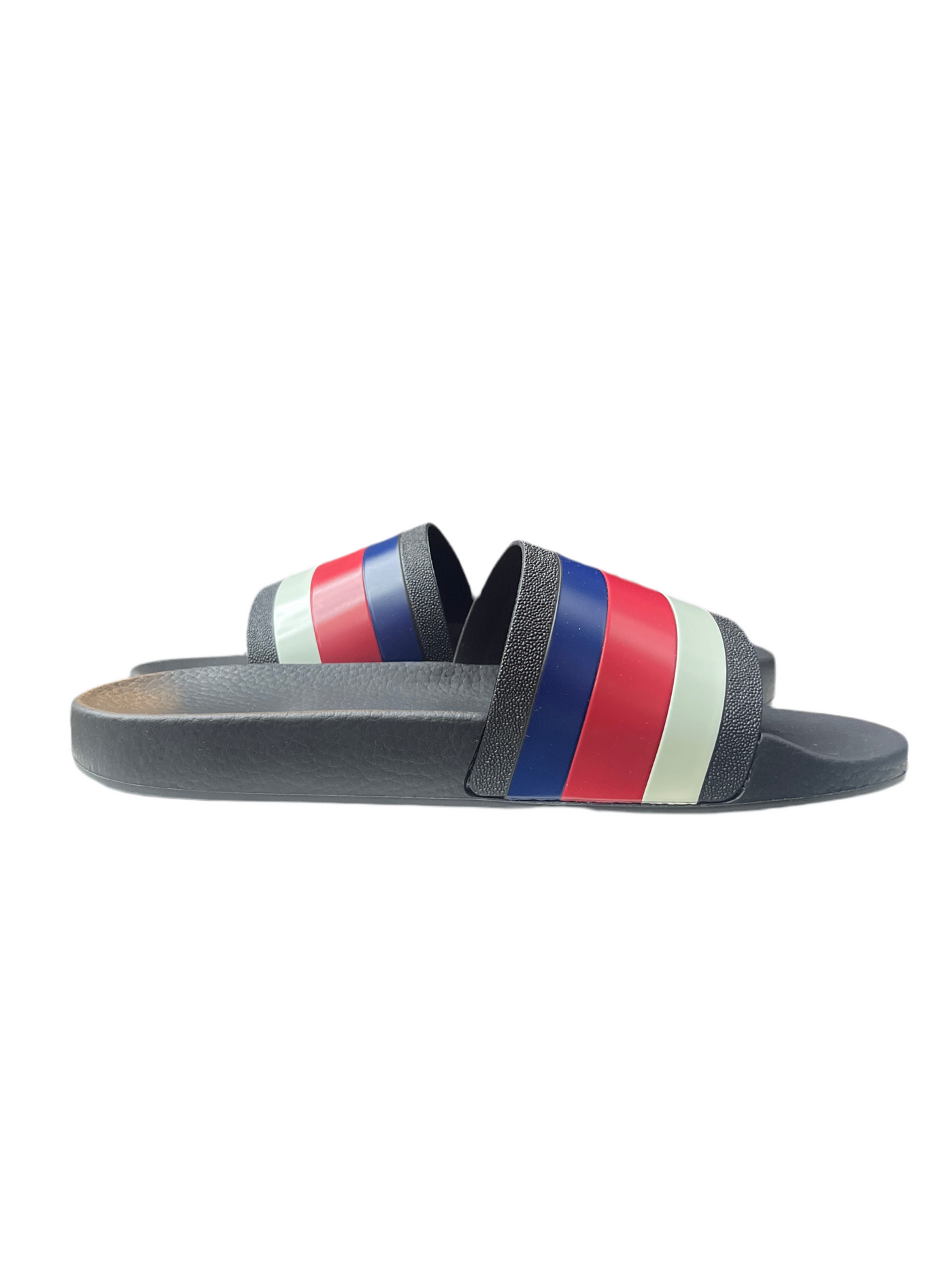 Gucci Pursuit Pool Slides Blue White Stripe