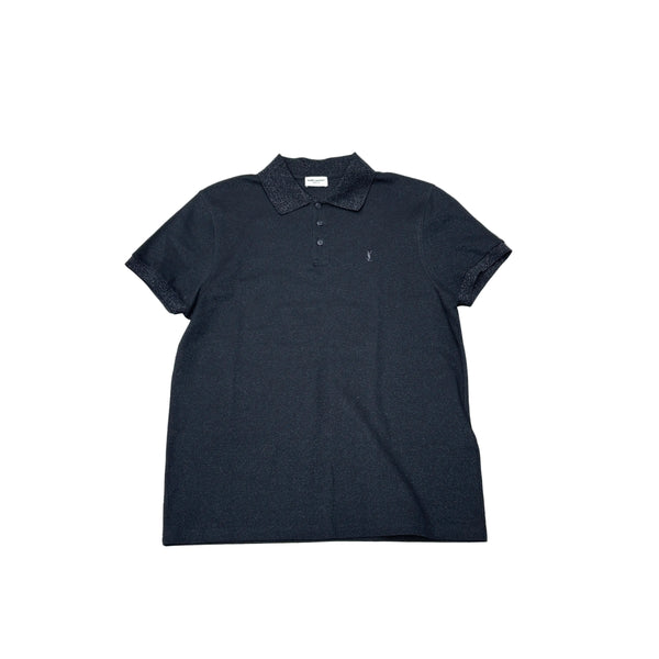 Saint Laurent Logo-Embroidered Metallic Cotton-Piqué