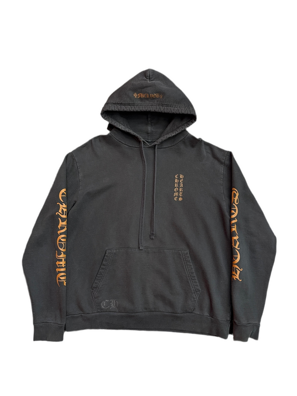 Chrome Hearts Vertical Brown Logo Hoodie