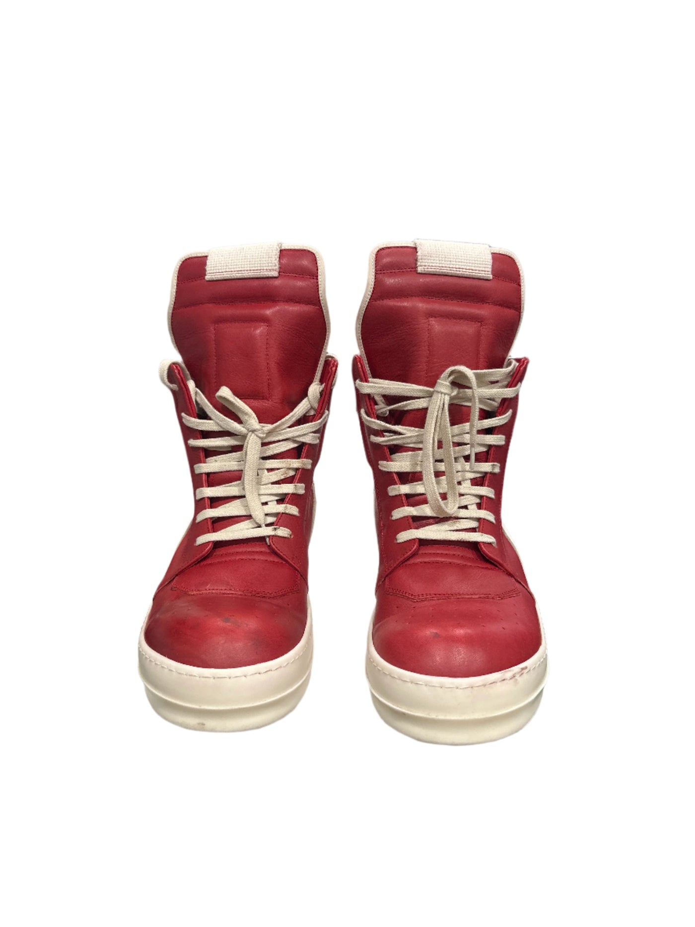 Rick Owens Geobasket High Red White