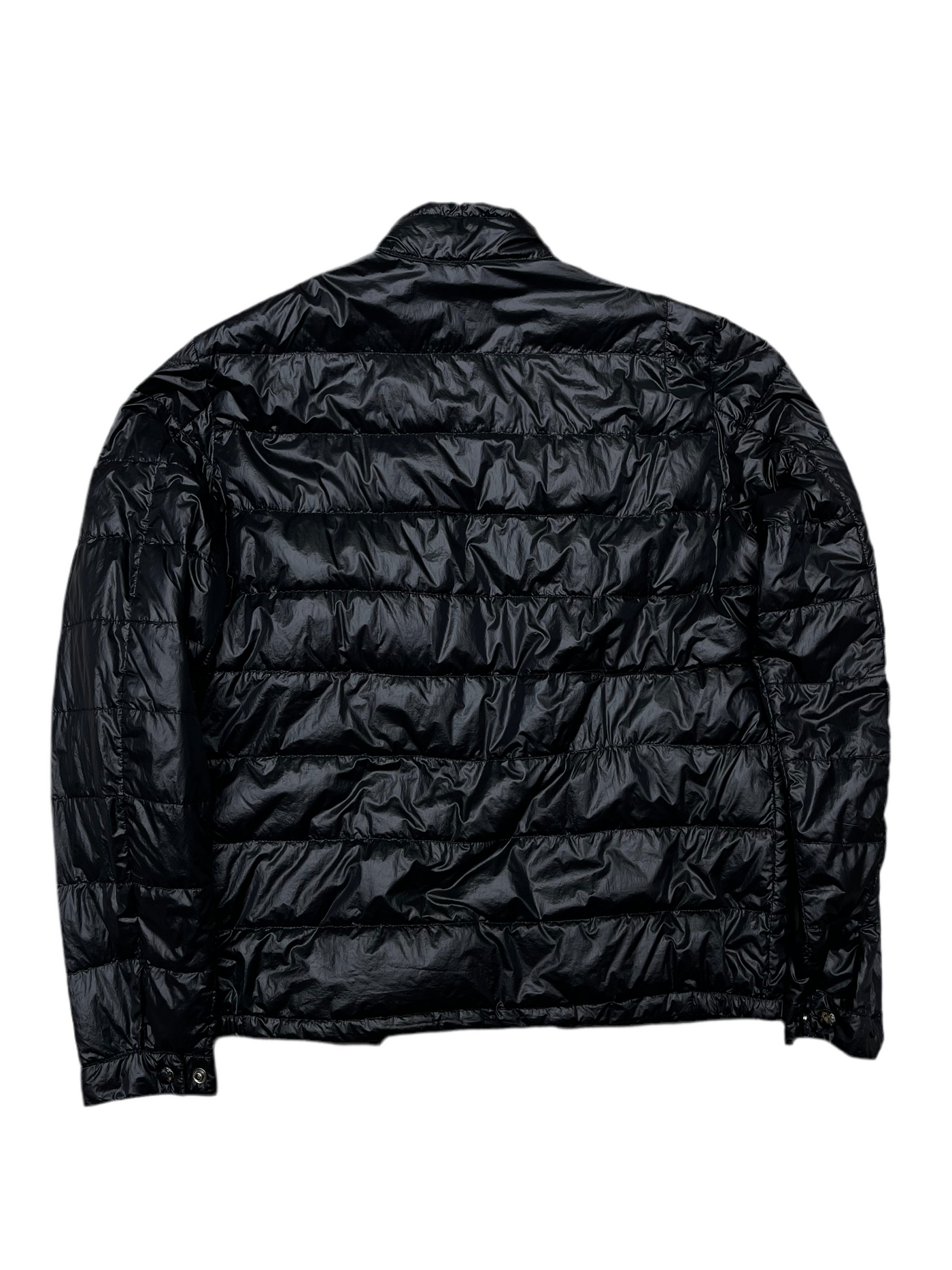 Moncler Acorus Nylon Puffer Moto Jacket Black