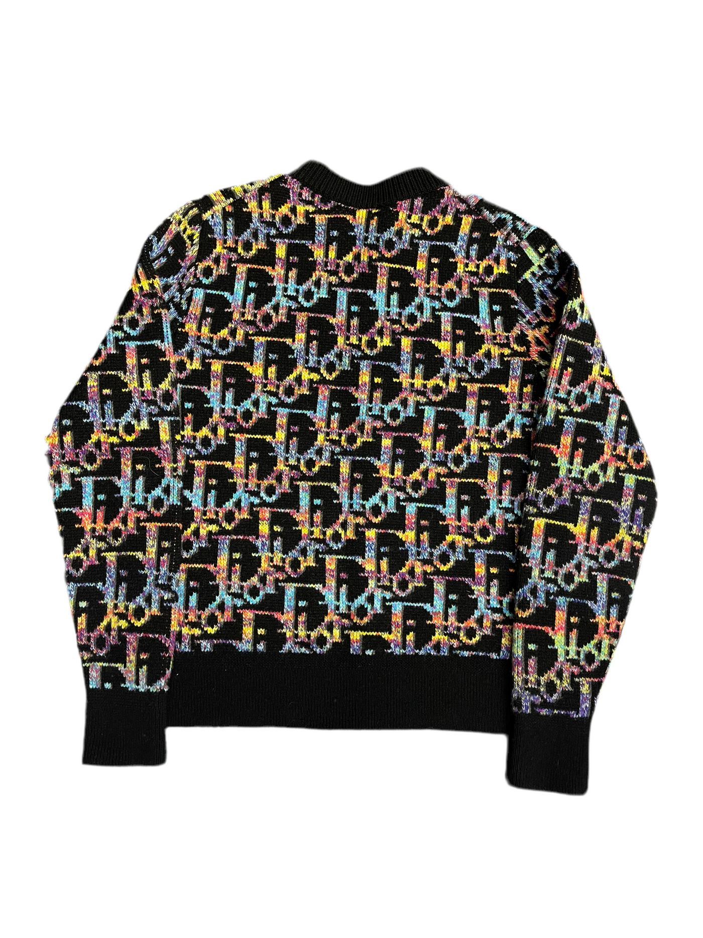 Dior Oblique Jacquard Knitted Pullover Black Multicolor
