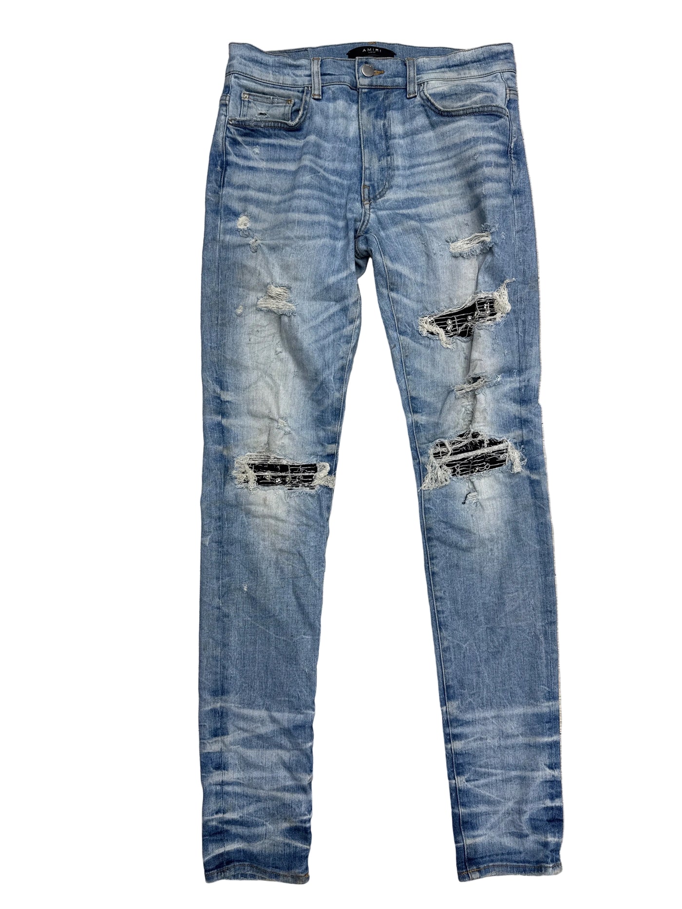 Amiri MX1 Black Patch Crystal Jeans