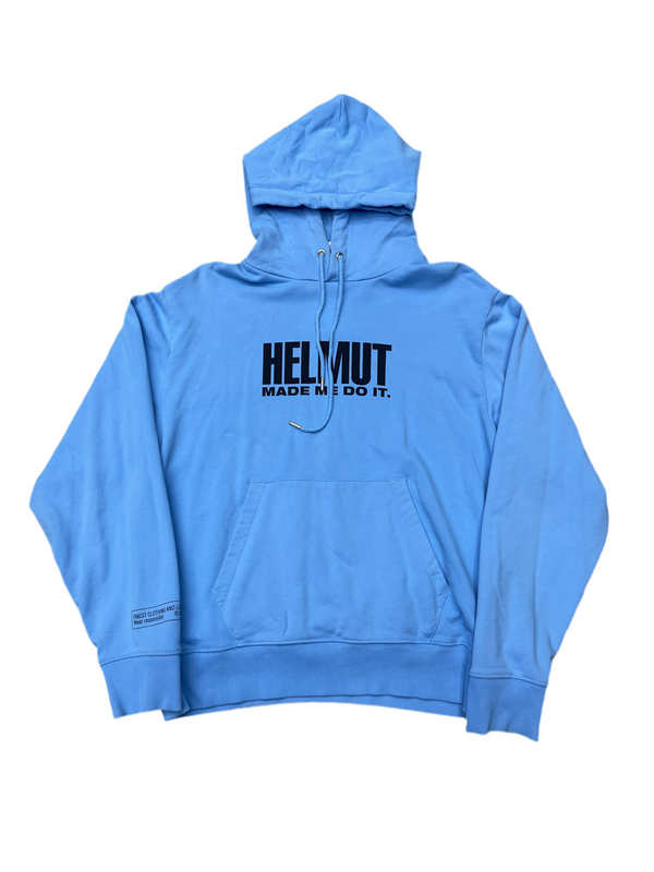 Helmut Made Me Do It Pullover Hoodie Blue