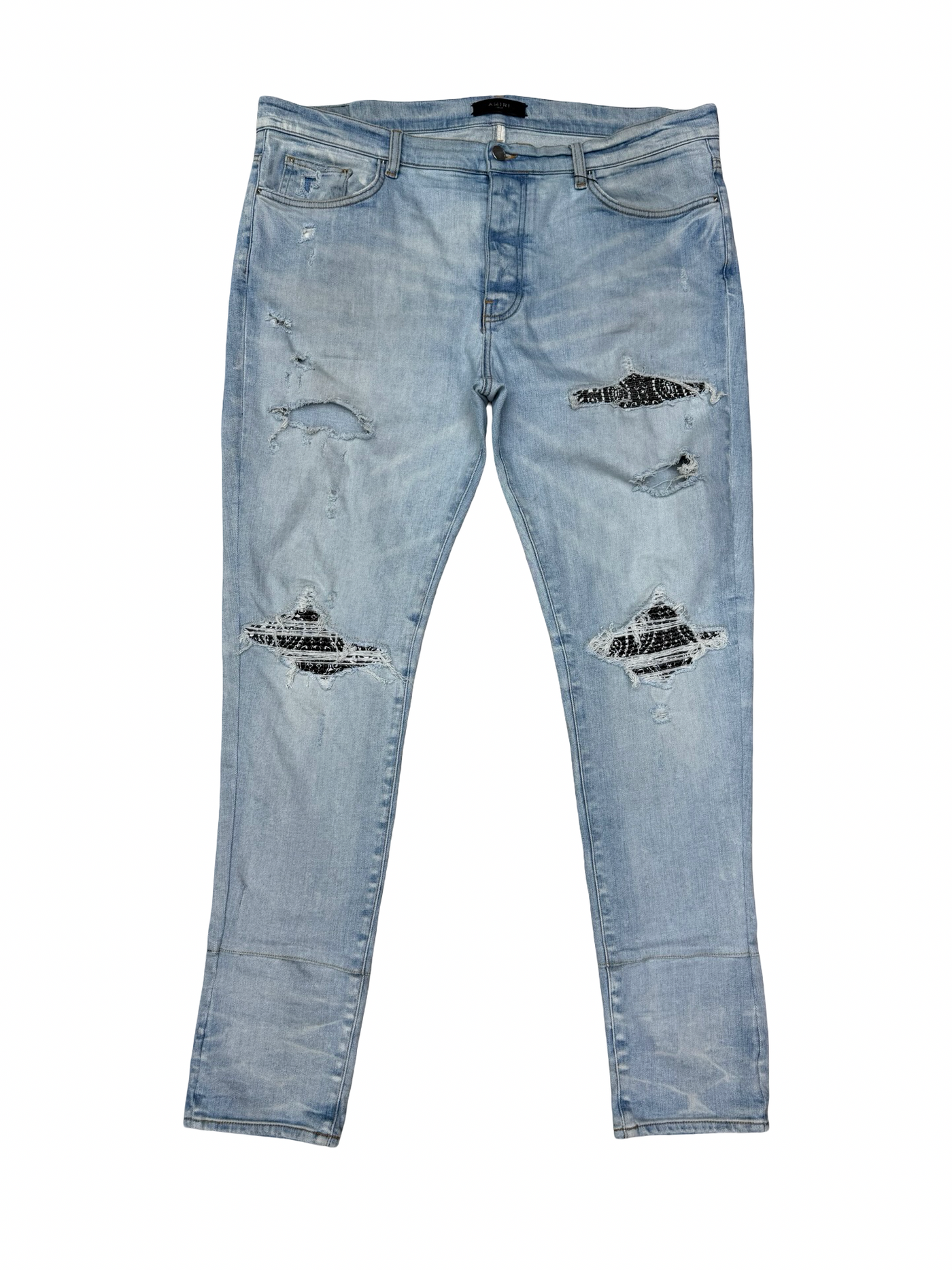 Amiri MX1 Bandana Patch Jeans Blue