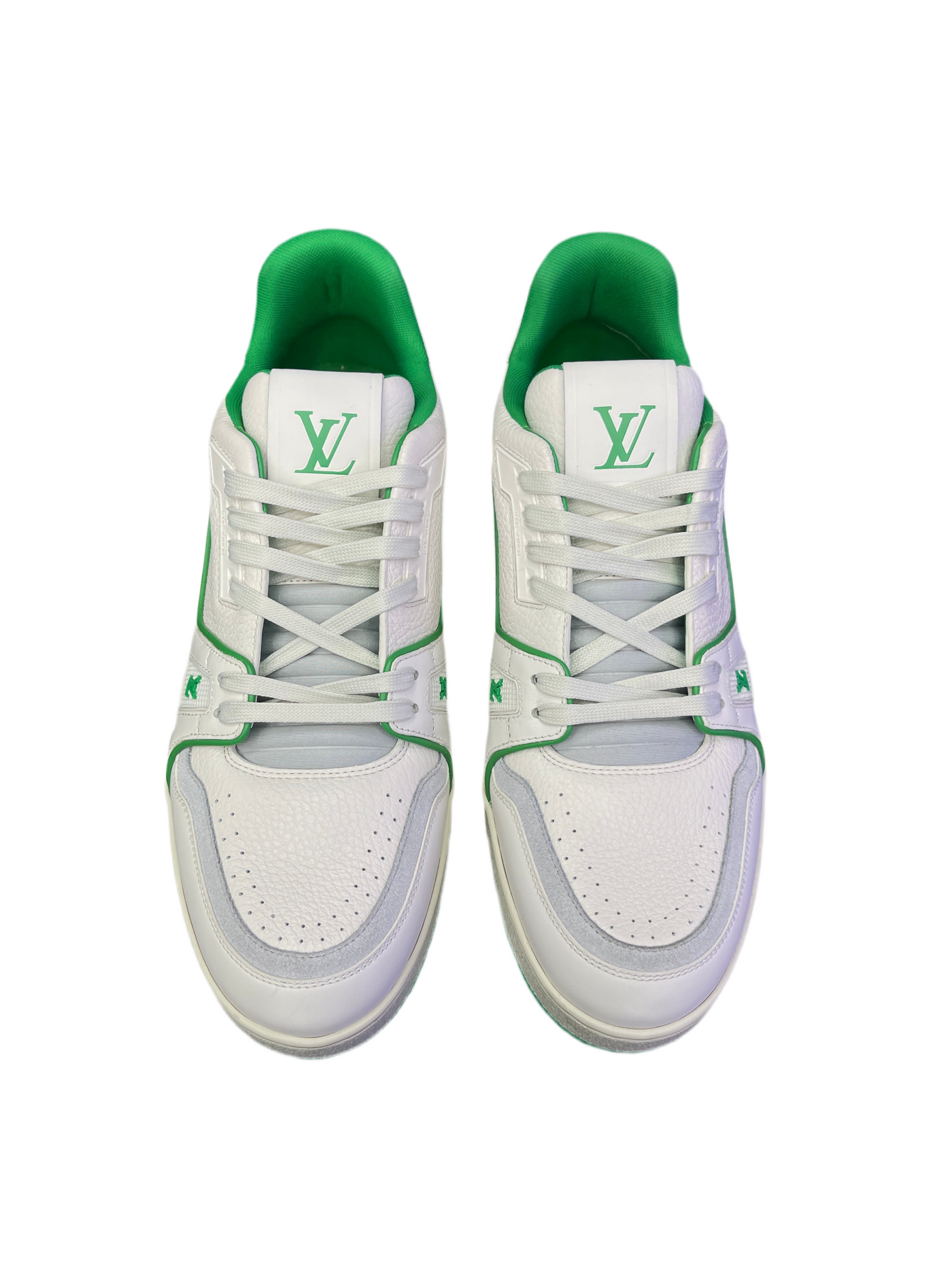 LV Trainer White Green Script