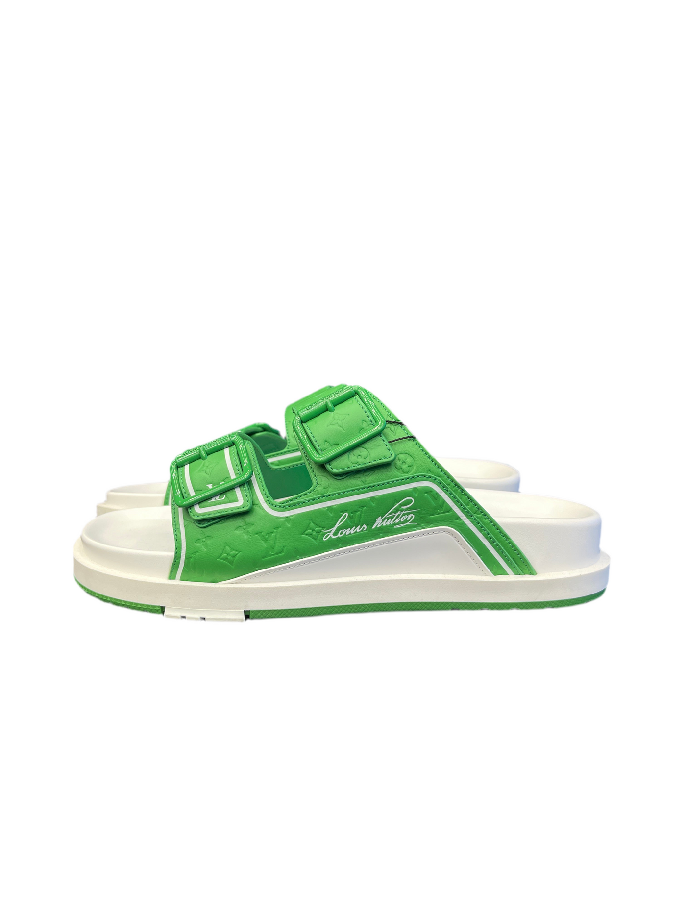 LV Trainer Mules White Green