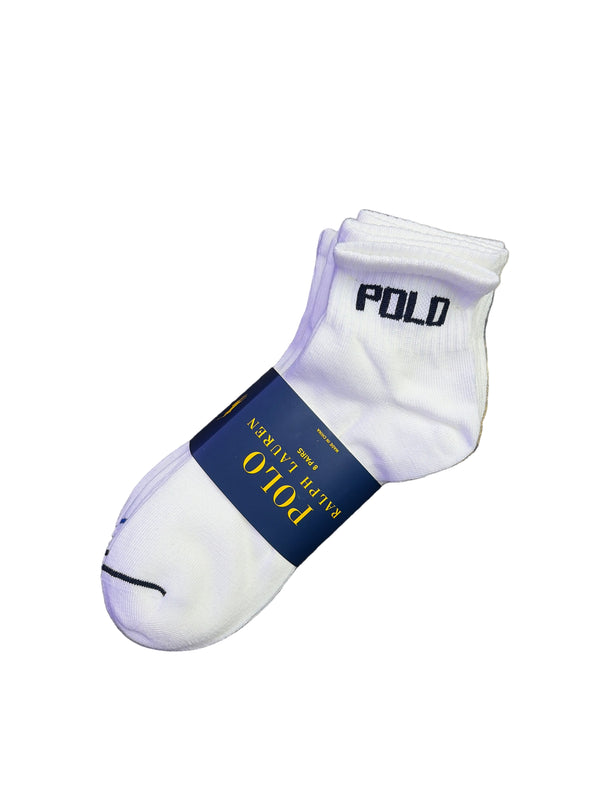 Polo Logo Mid Socks White 6 Pack