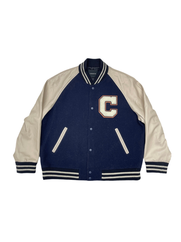 Coach Outlet Varsity Jacket Navy Cream
