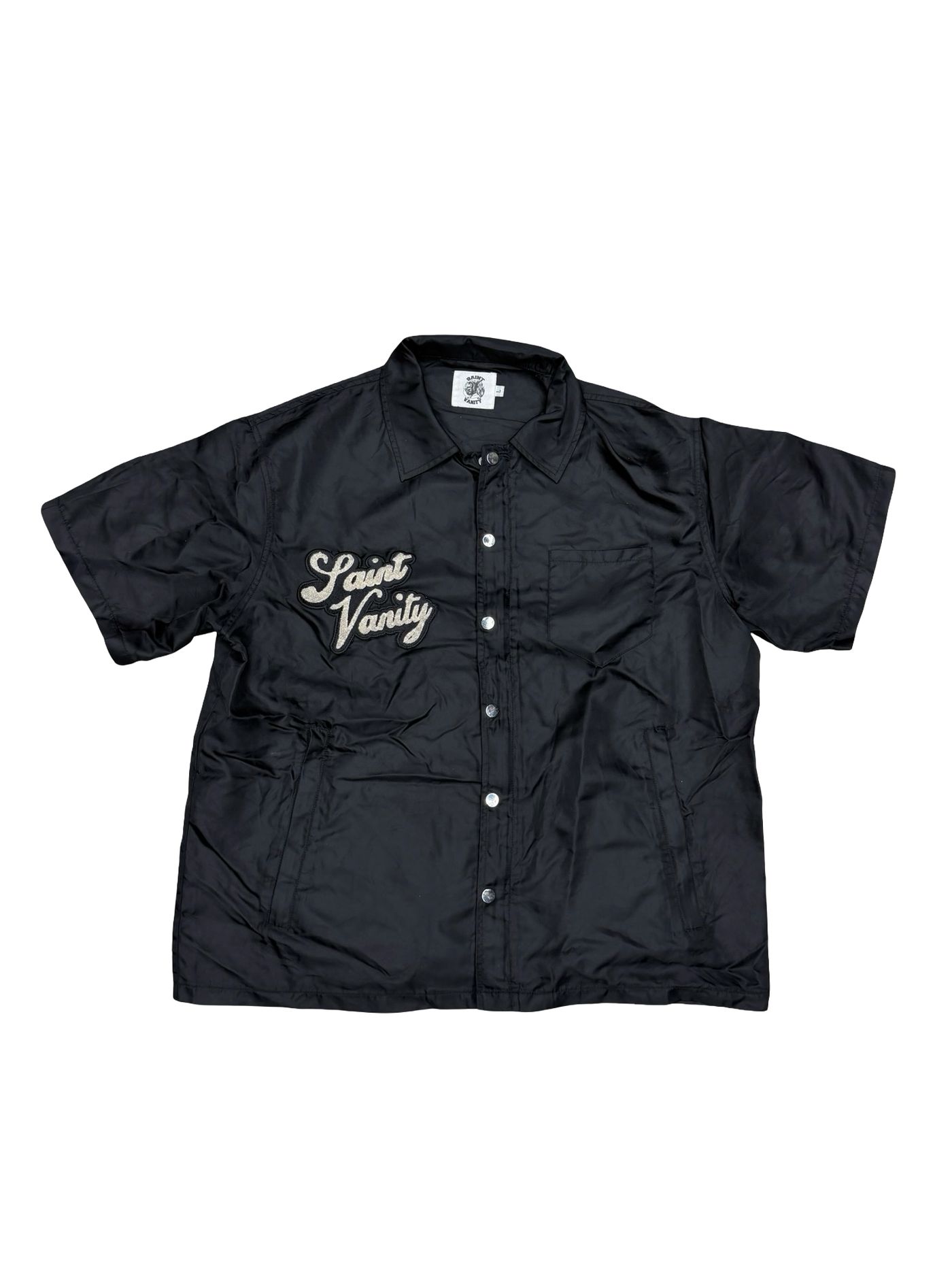 Saint Vanity Nylon Button Up Black