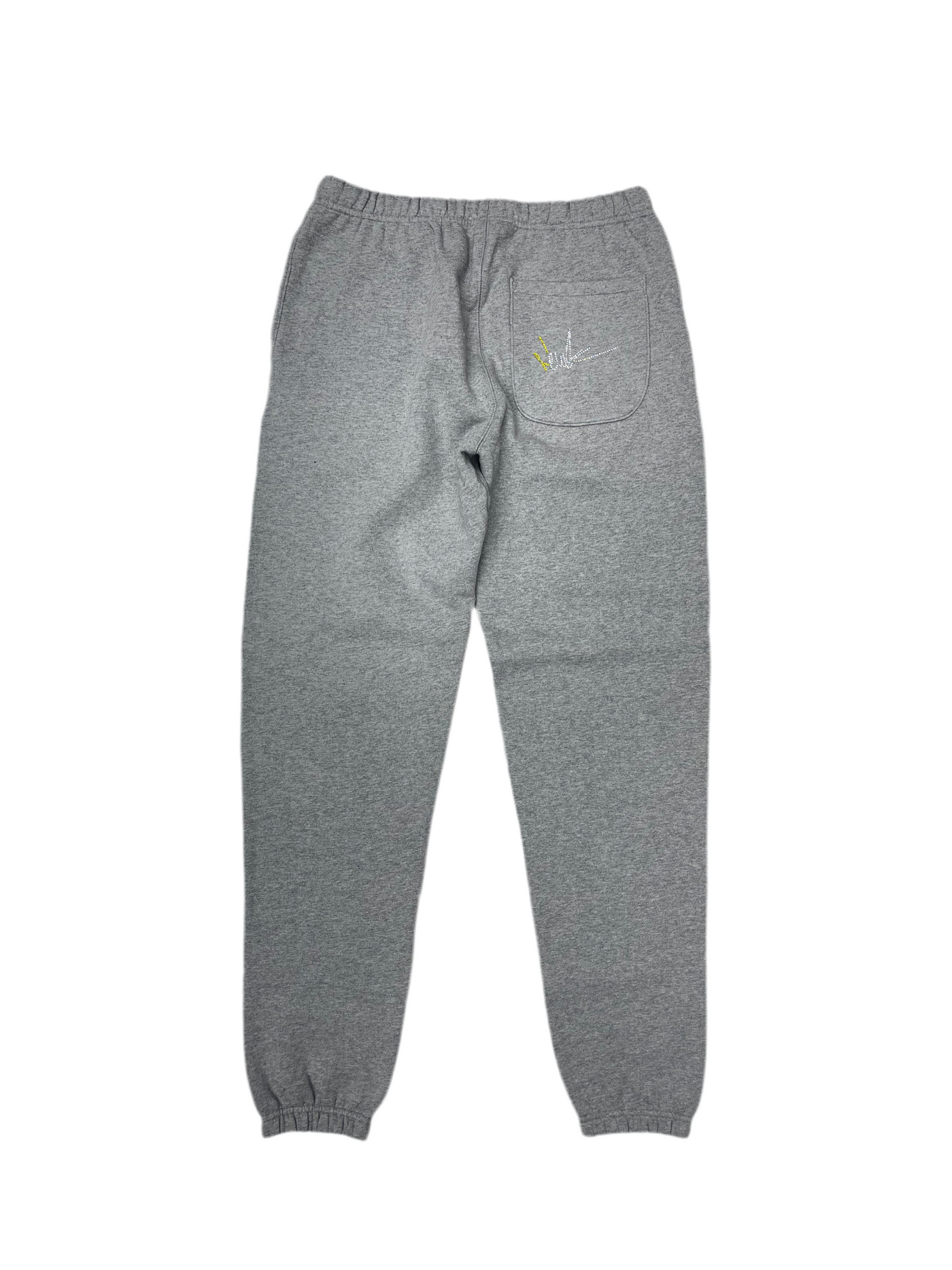 NewYrrk Gray Sweatpants w/ Yellow White Crystal