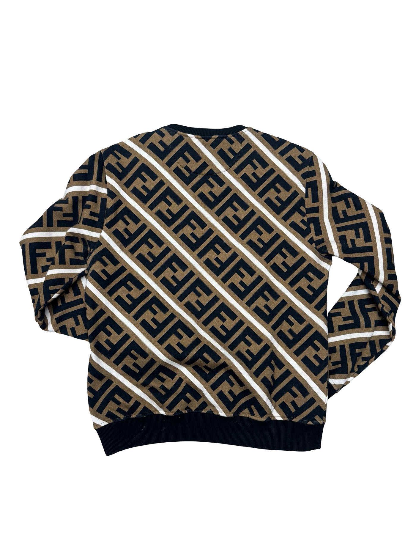 Fendi Brown FF Monogram Print Cotton Crewneck