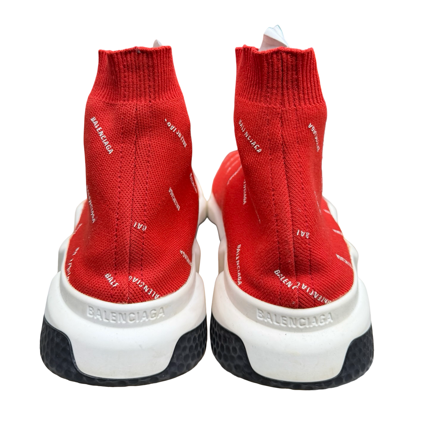 Balenciaga Speed Trainer Logo Print Red White