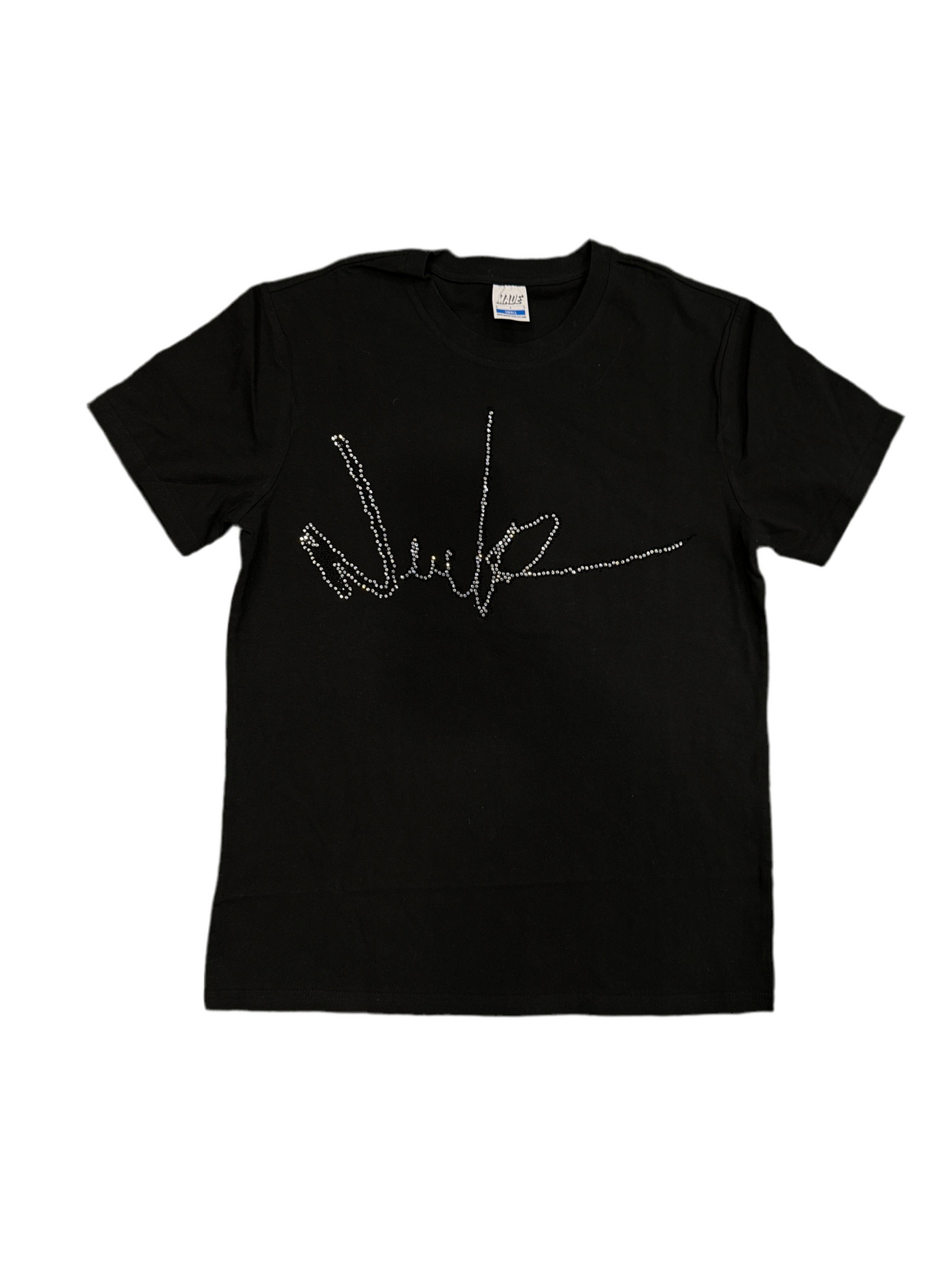 NewYrrk Black T-Shirt Center Logo w/ Black White Crystal