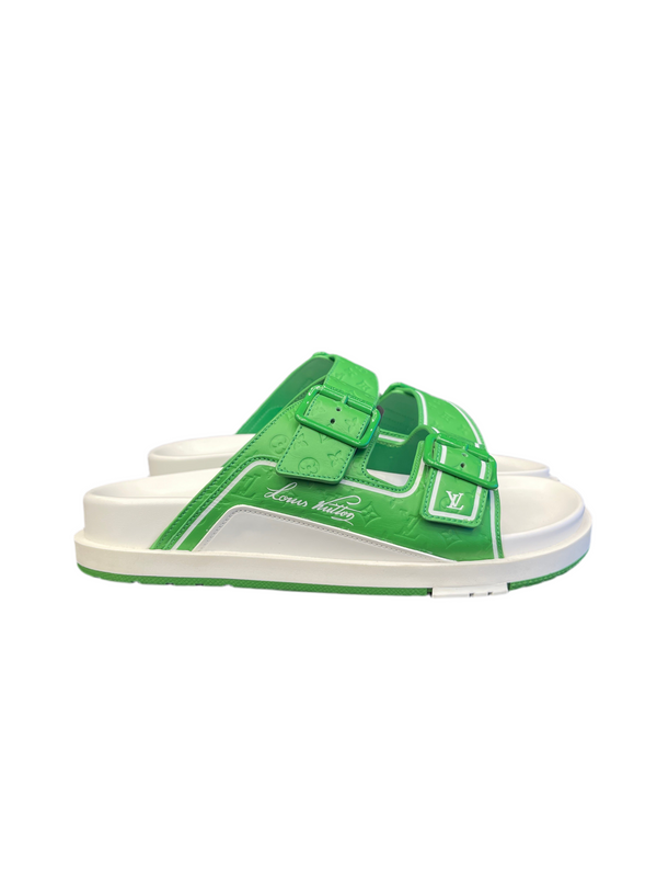 LV Trainer Mules White Green