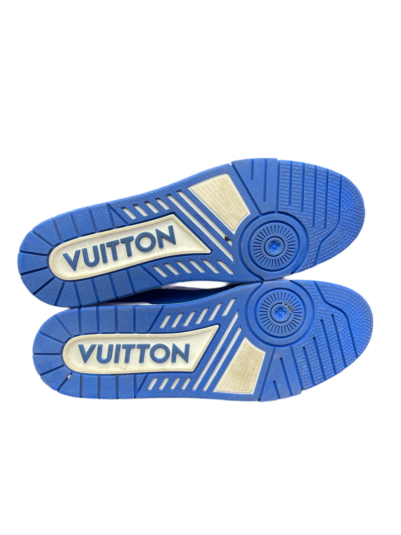 LV Trainer Monogram Blue White Script