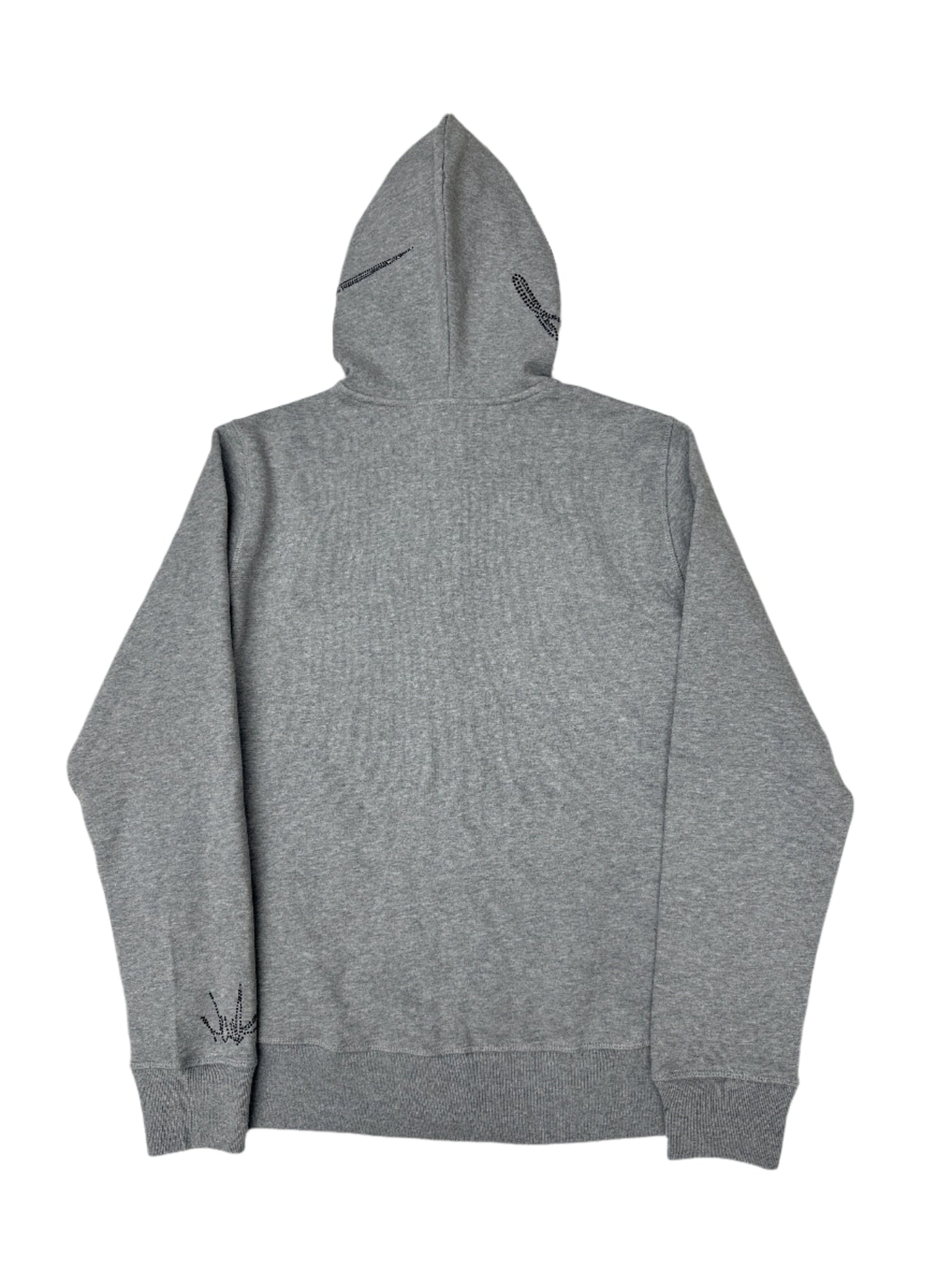 NewYrrk Gray Zip-Up Hoodie w/ Black Crystals