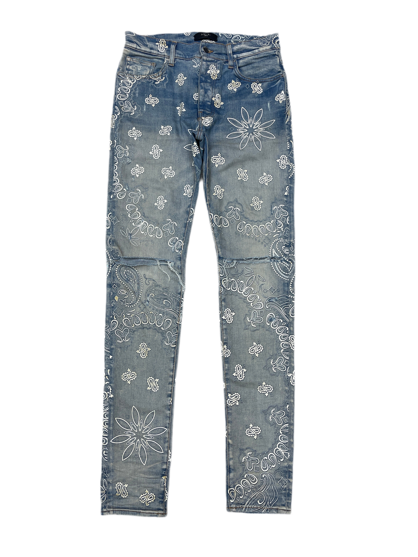 Amiri Paisley Print Jeans Indigo