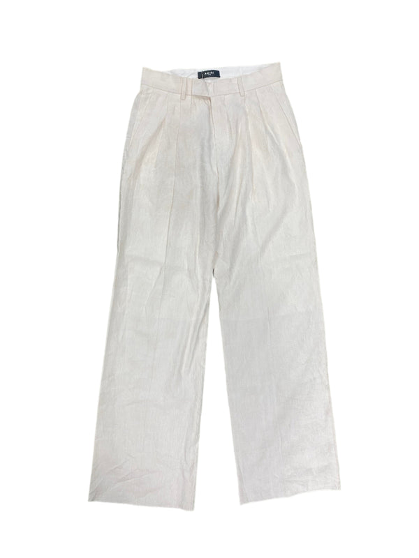Amiri Bandana Double Pleated Linen Pants Birch