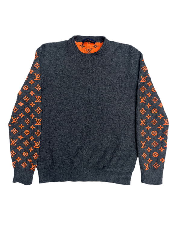 LV Cashmere Orange Grey Monogram Sweater