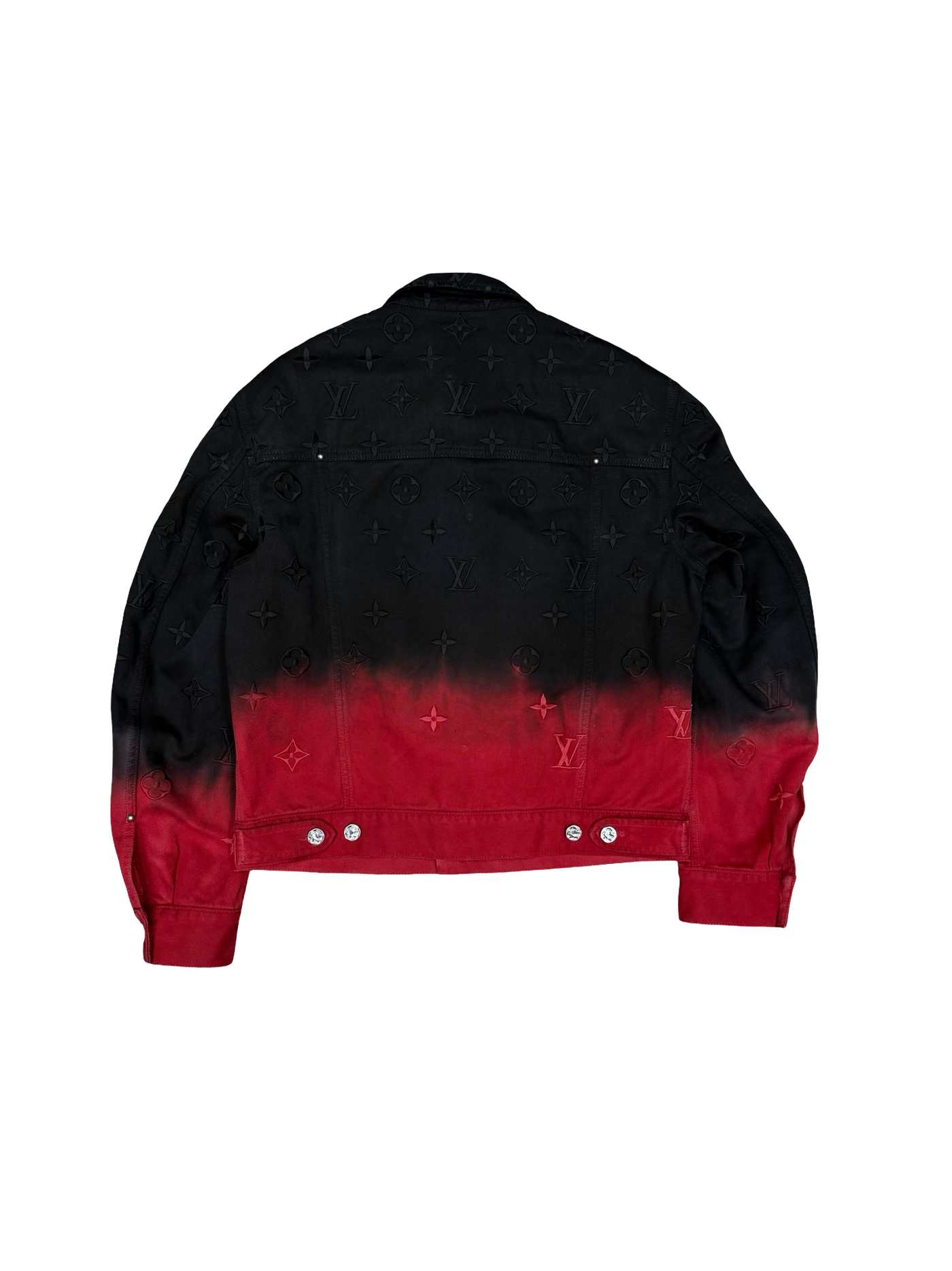 LV Monogram Denim Jacket Red Black