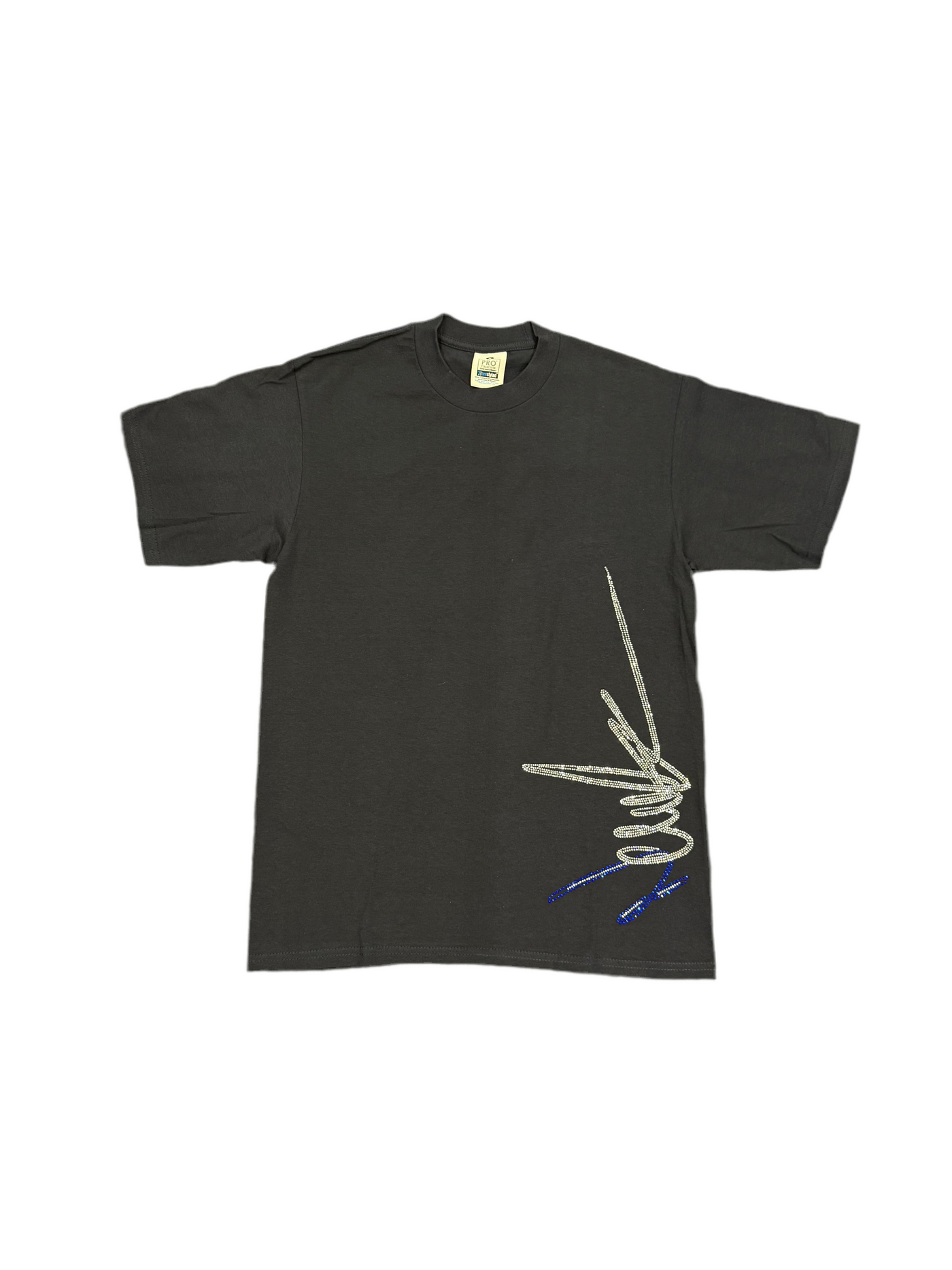 NewYrrk Navy T-shirt Side Logo w/ White Blue Crystal