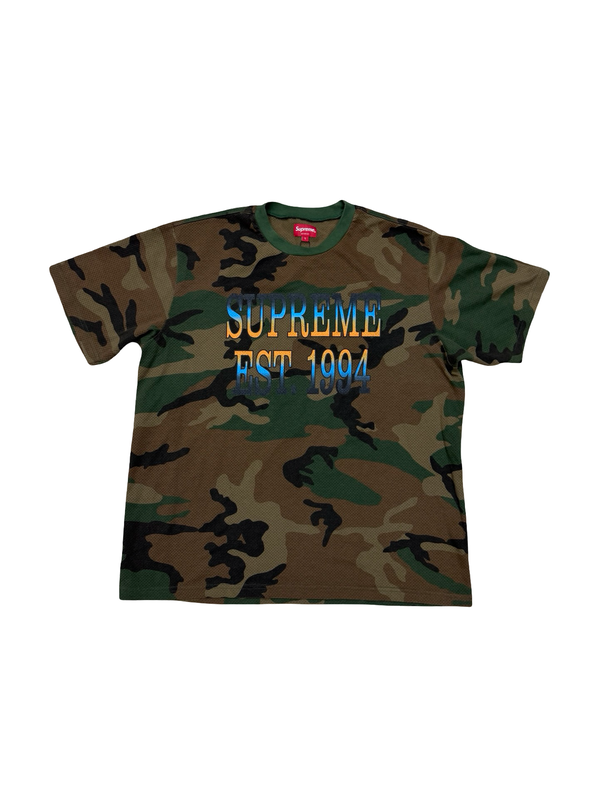 Supreme Mesh Gradient T-Shirt Green Camo